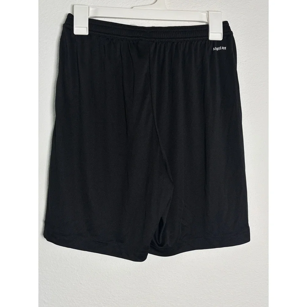 Adidas Aeroready Mens Soccer Training Shorts Black White Logo Size Medium